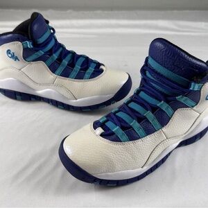 Air Jordan 10 Retro Charlotte Hornets 6Y 7.5W Beige Blue Purple City Collection